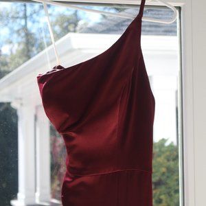 Jenny Yoo Dark Berry Luxe Satin Dress